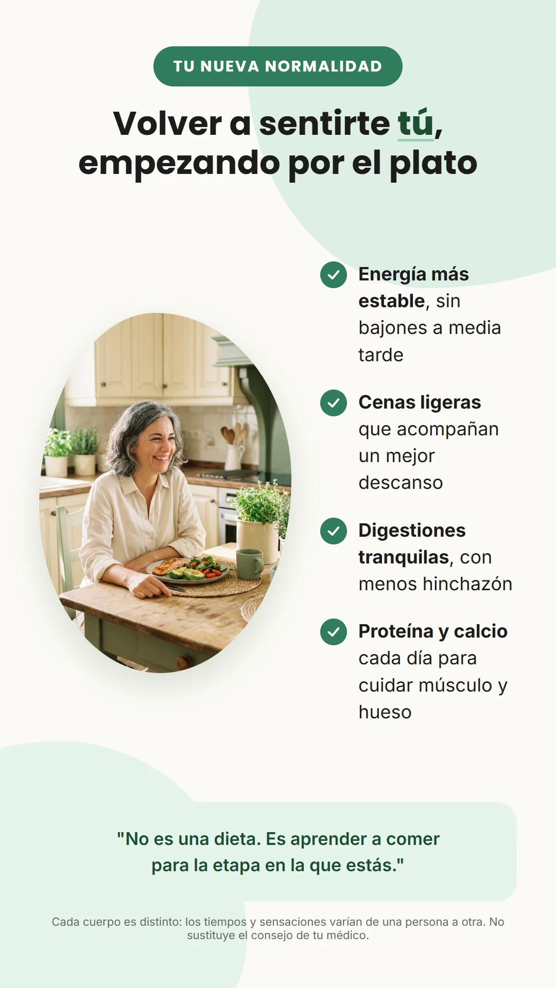 Volver a sentirte tú, empezando por el plato.